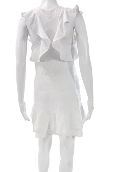 Lily Pulitzer Womens Shift Sundress White Floral V-Neck Button Short Size S