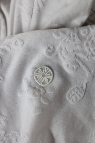 Lily Pulitzer Womens Shift Sundress White Floral V-Neck Button Short Size S
