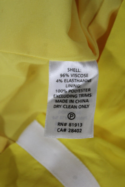 Tracy Reese Womens Yellow Bodycon Tank Dress Zip Knee Length Size S
