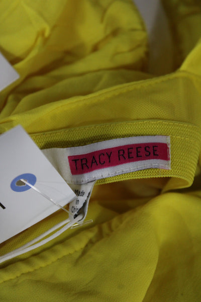 Tracy Reese Womens Yellow Bodycon Tank Dress Zip Knee Length Size S