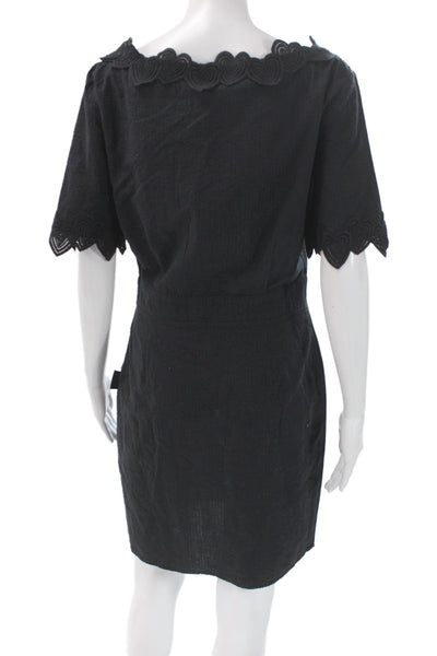 Love Moschino Women Sheath Shift Black Square Neck Short Sleeve Dress Size 6