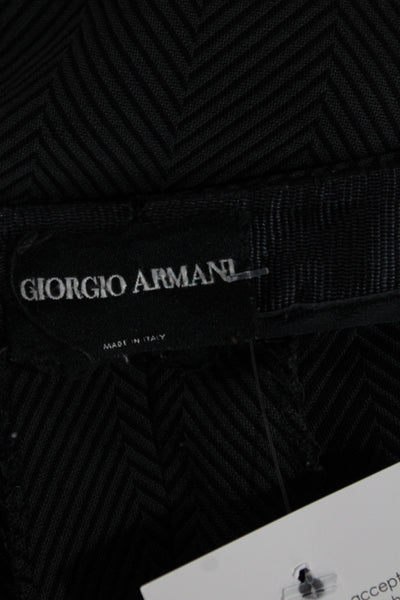 Giorgio Armani Womens Dress Pants Dark Gray Herringbone Wool 30in Size XS