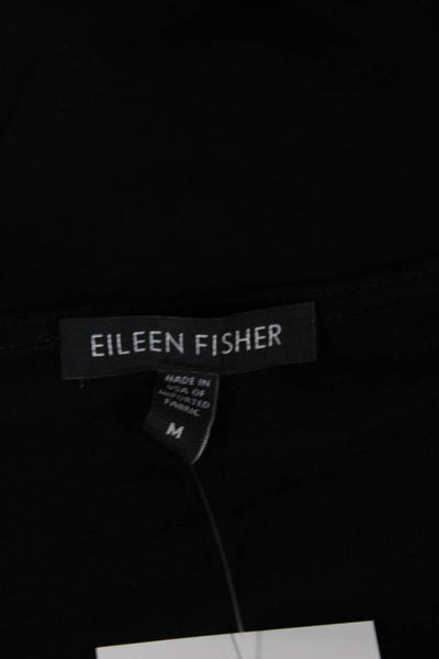 Eileen Fisher Women A-Line Black Knee Length 3/4 Sleeve Dress Size M