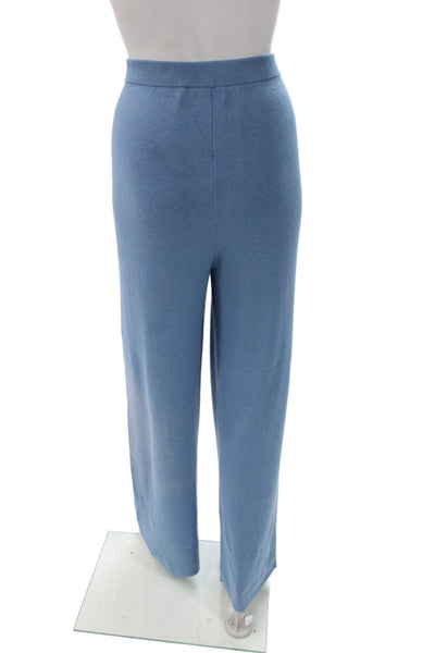 St. John Women Sweatpants Blue Wool Cashmere Solid Size M