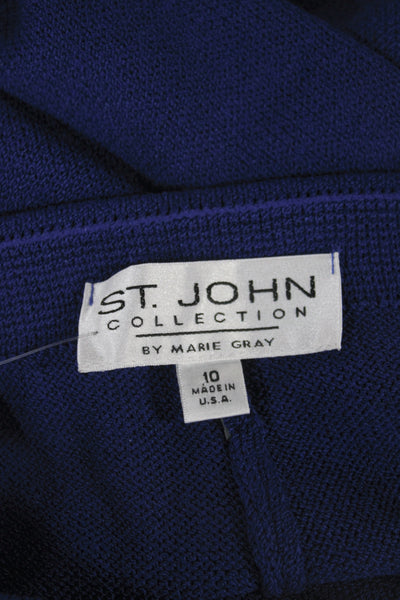 St. John Collection By Marie Gray Women Wool Dress Pants Blue Size 10