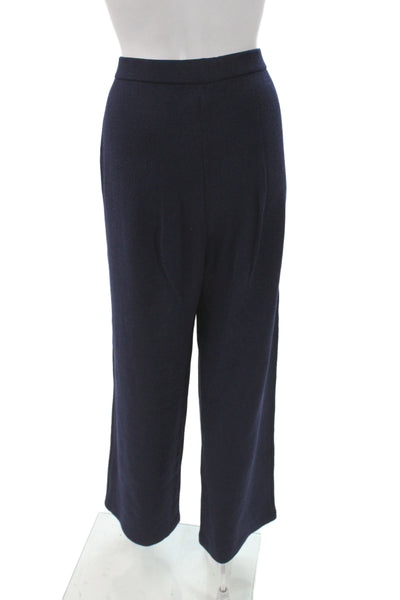 St. John Basics Women Dress Pants Dark Blue Wool Solid Size 10