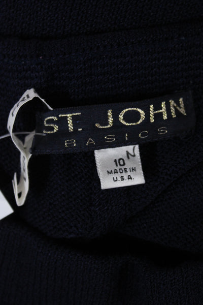St. John Basics Women Dress Pants Dark Blue Wool Solid Size 10