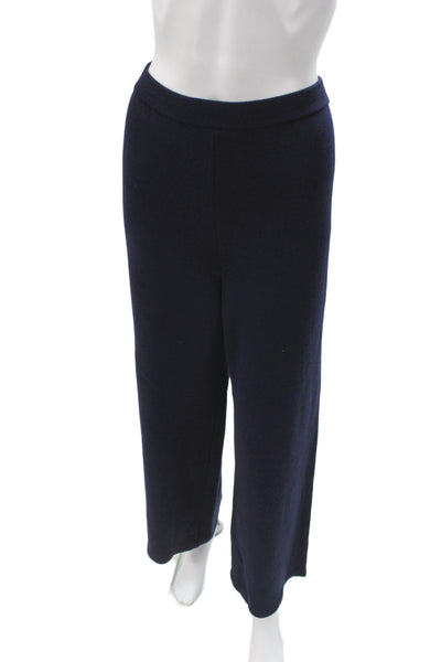 St. John Collection Women Dress Pants Dark Blue Knit Wool Blend Size 10