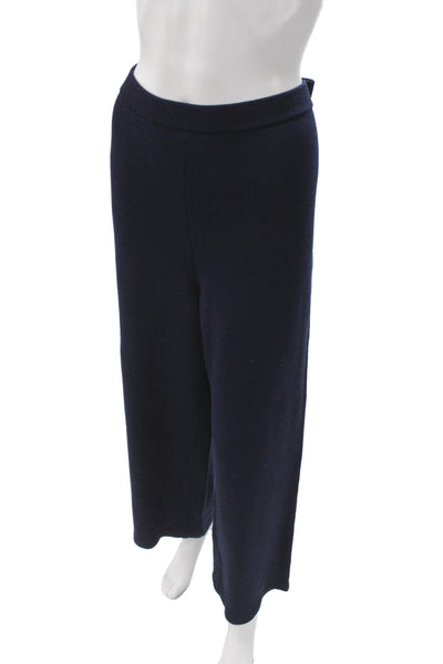 St. John Collection Women Dress Pants Dark Blue Knit Wool Blend Size 10