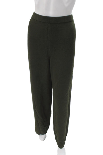 St. John Women Dress Pants Green Wool Army Size 14