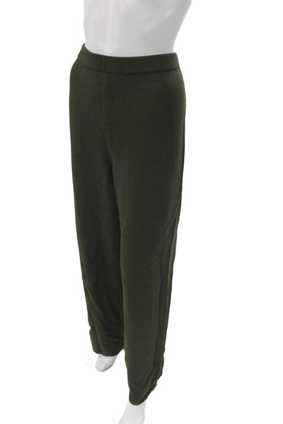St. John Women Dress Pants Green Wool Army Size 14