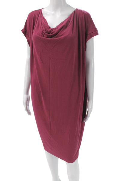 Eileen Fisher Women Red Shift T-Shirt Dress Cotton Modal Short Sleeve Size M