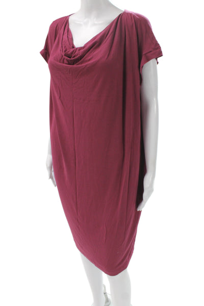 Eileen Fisher Women Red Shift T-Shirt Dress Cotton Modal Short Sleeve Size M