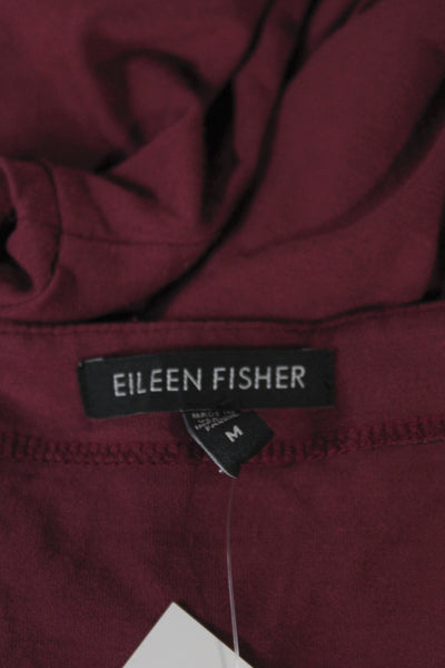 Eileen Fisher Women Red Shift T-Shirt Dress Cotton Modal Short Sleeve Size M