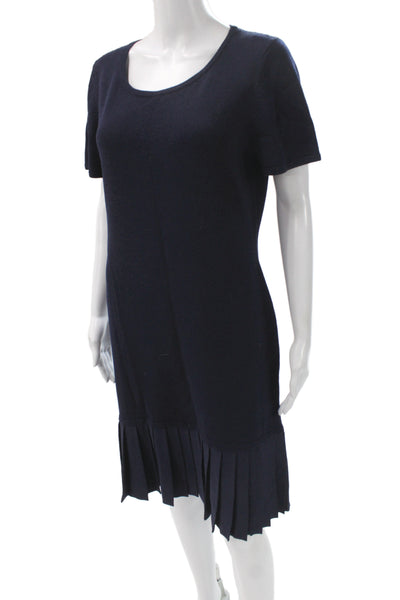 St. John Sport Womens Navy Sweater Dress Knee Length Size M