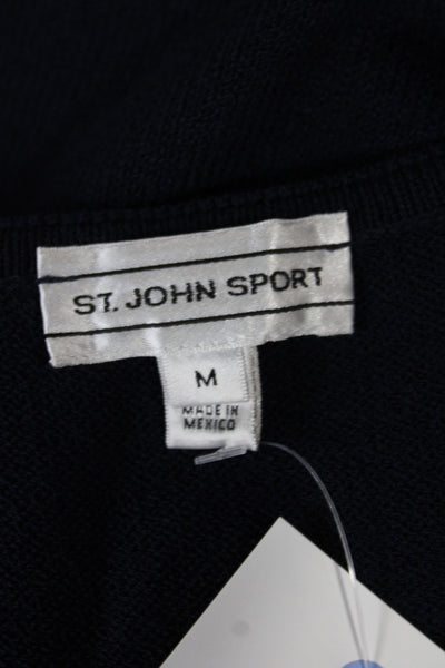 St. John Sport Womens Navy Sweater Dress Knee Length Size M