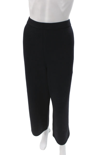 St. John Collection Women Cropped Dress Pants Black Wool Size L