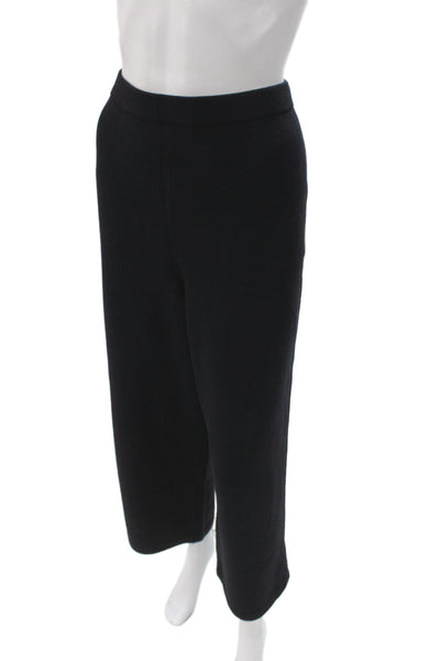 St. John Collection Women Cropped Dress Pants Black Wool Size L