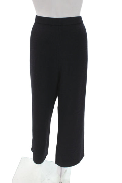 St. John Collection Women Cropped Dress Pants Black Wool Size L