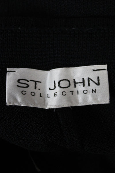 St. John Collection Women Cropped Dress Pants Black Wool Size L