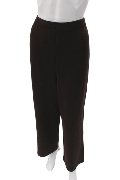 St. John Collection By Marie Gray Women Dress Pants Brown Wool Cashmere Size 10