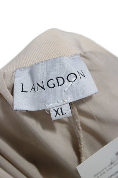 Langdon Women Beige Pleated Maxi Skirt Floral Polyester Size XL
