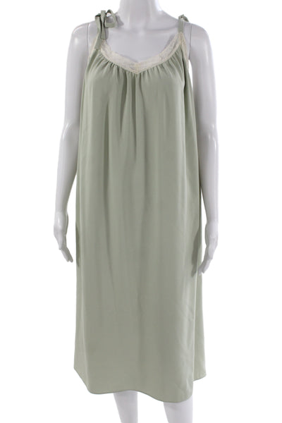 Wilfred Women Midi Dress Green V-Neck Sleeveless Solid Size XS