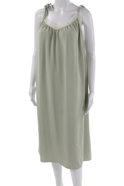 Wilfred Women Midi Dress Green V-Neck Sleeveless Solid Size XS