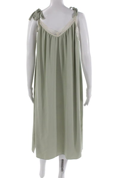 Wilfred Women Midi Dress Green V-Neck Sleeveless Solid Size XS