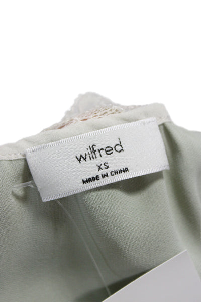 Wilfred Women Midi Dress Green V-Neck Sleeveless Solid Size XS