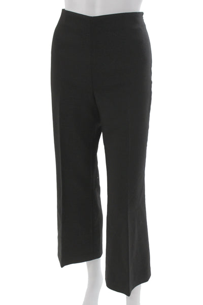 Theory Womens Cropped Dress Pants Black Wool Blend Solid Size 6