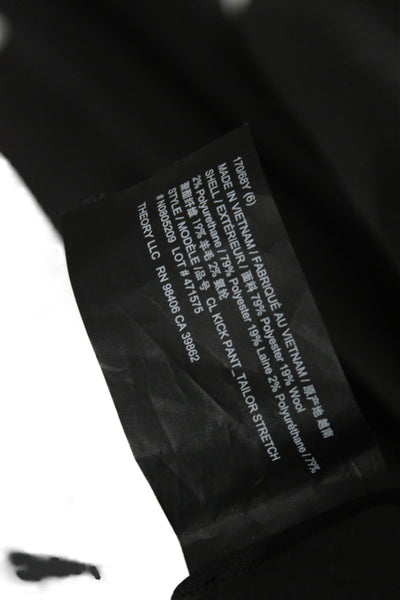 Theory Womens Cropped Dress Pants Black Wool Blend Solid Size 6