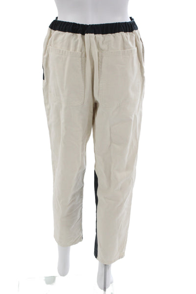 Rachel Comey Unisex Ankle Cropped Pants Beige Cotton Zip Size 0