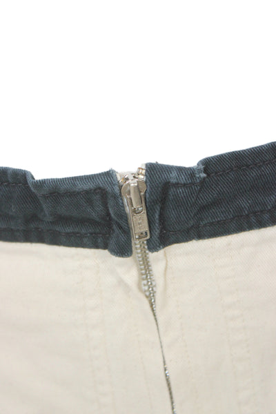 Rachel Comey Unisex Ankle Cropped Pants Beige Cotton Zip Size 0