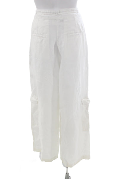 Faithfull The Brand Women Cargo Pants White Linen Size 10
