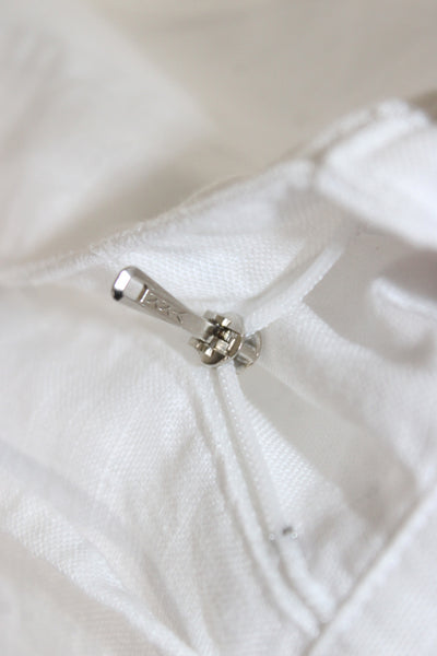 Faithfull The Brand Women Cargo Pants White Linen Size 10