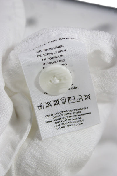 Faithfull The Brand Women Cargo Pants White Linen Size 10