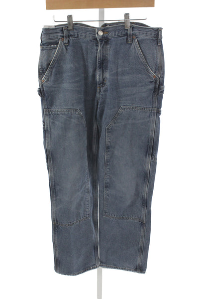 Agolde Unisex Cropped Straight Jeans Dark Blue High Rise Size 28