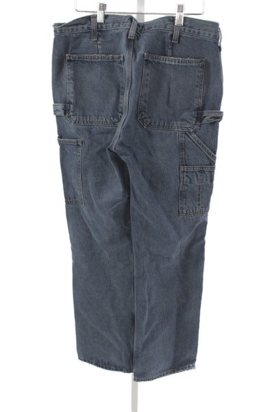 Agolde Unisex Cropped Straight Jeans Dark Blue High Rise Size 28
