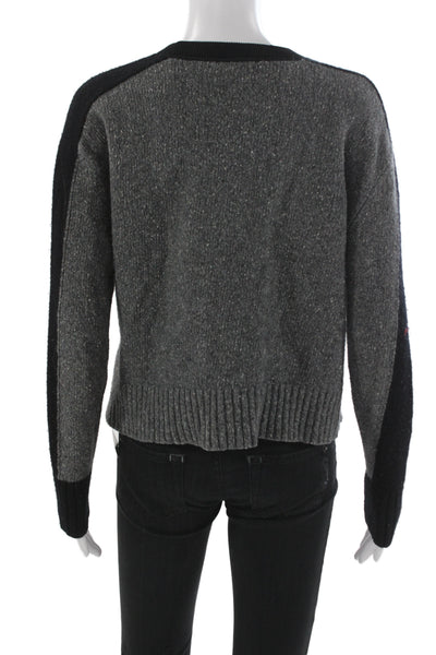 Rag & Bone Jean Unisex Pullover Sweater Black Wool Acrylic Crew Neck Size S