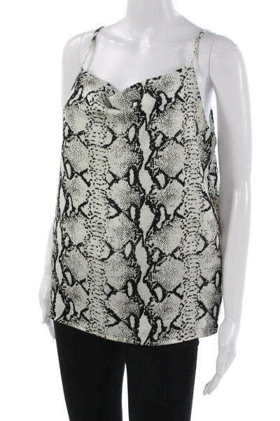 Promesa Women Silk Snake Print Camisole Top Black Size S