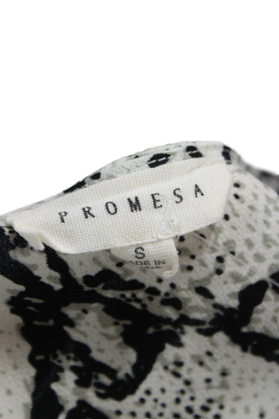 Promesa Women Silk Snake Print Camisole Top Black Size S