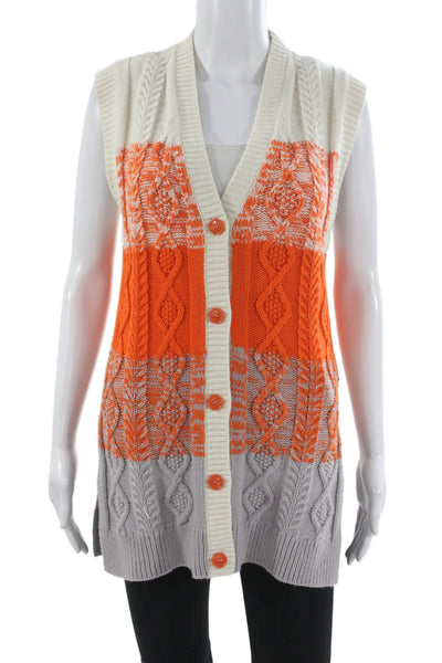 Baum Und Pferdgarten Unisex Cardigan Sleeveless White V-Neck Button Wool Size S