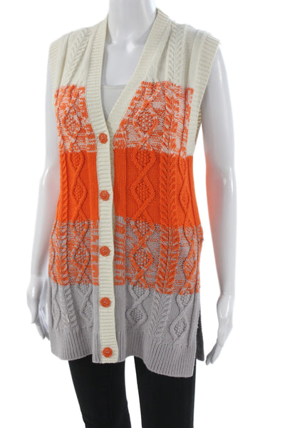 Baum Und Pferdgarten Unisex Cardigan Sleeveless White V-Neck Button Wool Size S