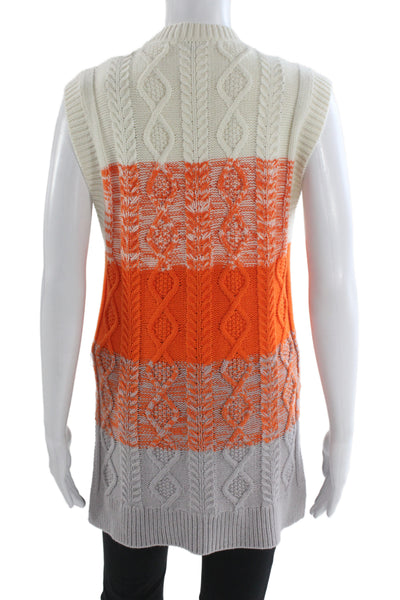 Baum Und Pferdgarten Unisex Cardigan Sleeveless White V-Neck Button Wool Size S