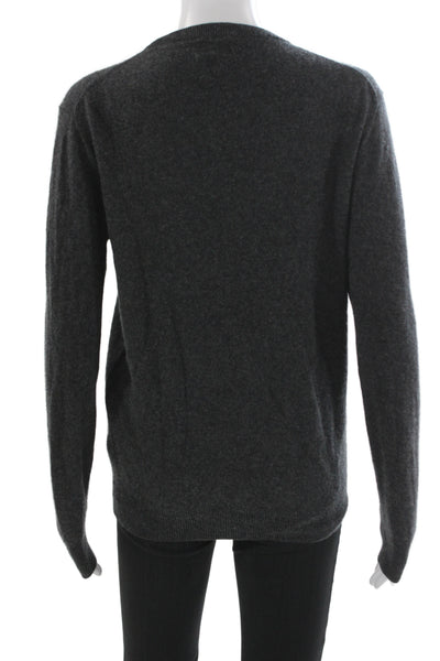 J Crew Unisex Pullover Dark Gray 100% Cashmere Crewneck Longsleeve Size S
