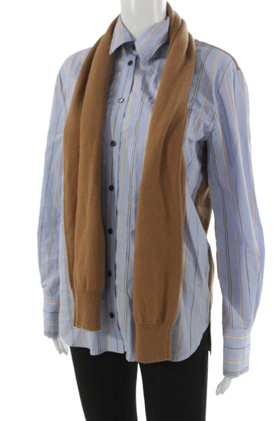 Derek Lam 10 Crosby Unisex Striped Blue Collared Button-Down Long Sleeve Size 2