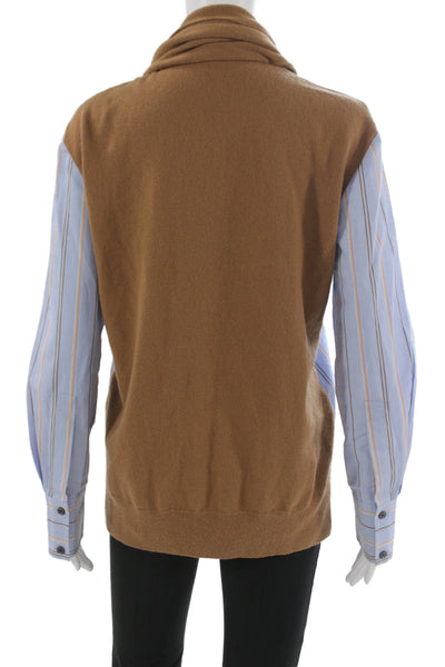 Derek Lam 10 Crosby Unisex Striped Blue Collared Button-Down Long Sleeve Size 2