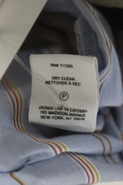 Derek Lam 10 Crosby Unisex Striped Blue Collared Button-Down Long Sleeve Size 2