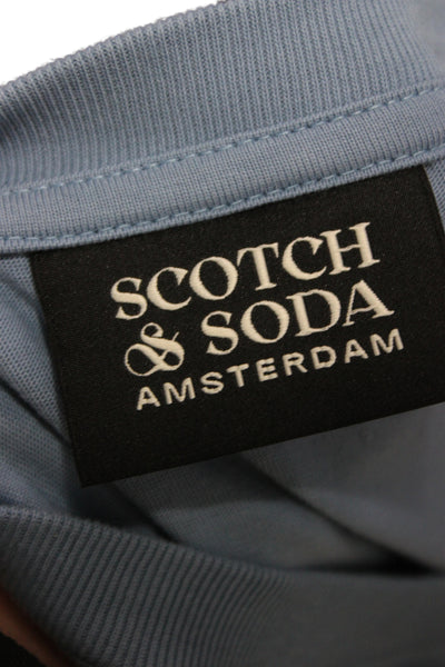 Scotch & Soda Mens Blue Graphic Crew Neck Short Sleeve T-Shirt Size M